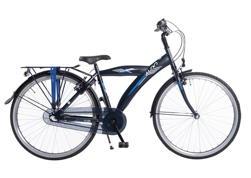 Aldo 26 inch roadstar fiets 3v mat blauw blue stripe afbeelding