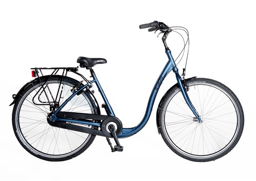 Aldo 28 inch lage instap fiets comfort alu 7v vrijloop blauw