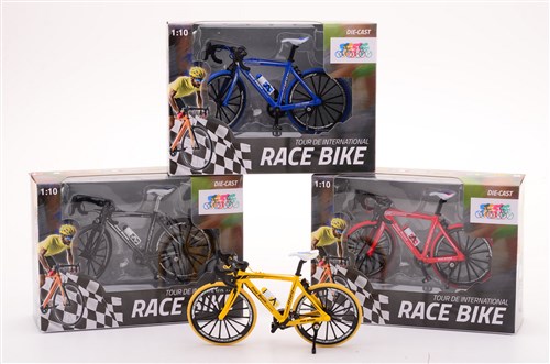 Mini race fiets schaal 1:10 4-kleuren