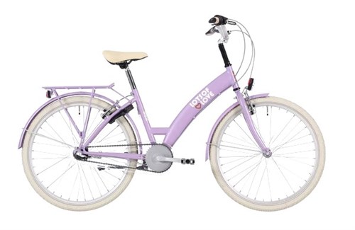 Bikefun Bike fun 24 inch meisjesfiets lots of love 3v mat lila afbeelding