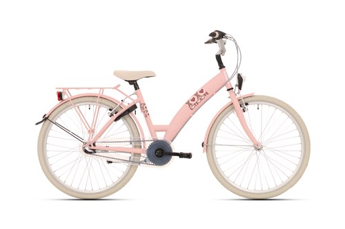 Bikefun Bike fun 24 inch meisjesfiets 3v lots of love adobe roze afbeelding