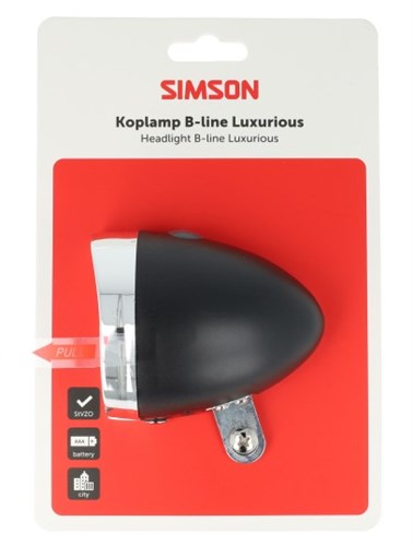 Simson koplamp luxurious classic 30lux zwart