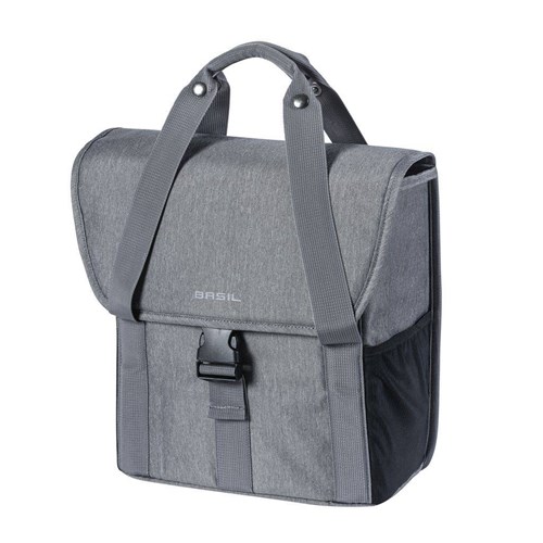 Basil go-single bag - enkele fietstas - dames - fietsen - grijs mêlée afbeelding