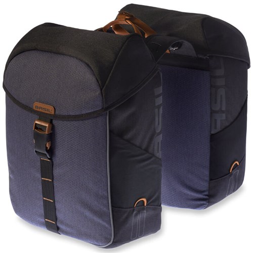 Basil Miles - dubbele fietstas - 34 liter - zwart/grijs Basil Miles - dubbele fietstas - 34 liter - zwart/grijs
