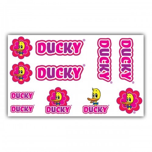 Kinder-fiets-transfers set ducky roze 14x20cm Kinder-fiets-transfers set ducky roze 14x20cm