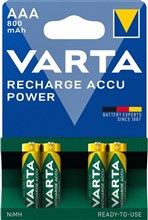 Varta AAA BATTERIJ OPLAADBAAR 4 Kaart 800mah