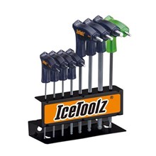 IceToolz T-INBUSSLEUTEL-SET KOGELKOP + standaard