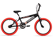 Tornado 20" FREESTYLE BMX Fiets Mat Zwart Rood band 2000021