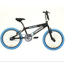 Tornado 20" FREESTYLE Fiets Mat Zwart Blauwe banden 2000024