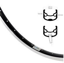 VELG 28" 622 Andra 30 Zwart geslepen zijkant 32
