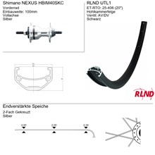 Voorwiel 20X1.75 Rollerbrake Zwart RLND UTL1