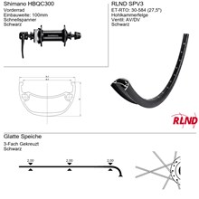 Voorwiel 27.5" 30-584 Zwart Schijfrem centerlock RLND SPV3