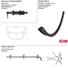 Achterwiel 27.5" 30-584 Zwart Centerlock Cassette RLND SPV3