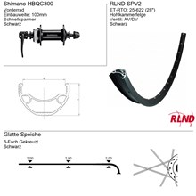 Voorwiel 28" 25-622 Zwart Schijfrem centerlock RLND SPV2