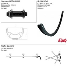 Voorwiel 28" 25-622 Zwart TA Schijfrem centerlock RLND SPV2