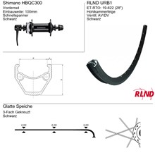 Voorwiel 28" 21-622 Zwart Schijfrem centerlock RLND URB1