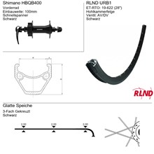 Voorwiel 28" 21-622 Zwart Schijfrem 6-gaats RLND URB1
