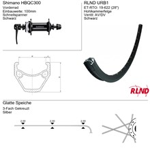Voorwiel 28" 21-622 Zwart RVS Schijfrem centerlock RLND URB1