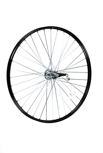 Achterwiel 28x1.1/2 zwart shimano remnaaf spaak 12