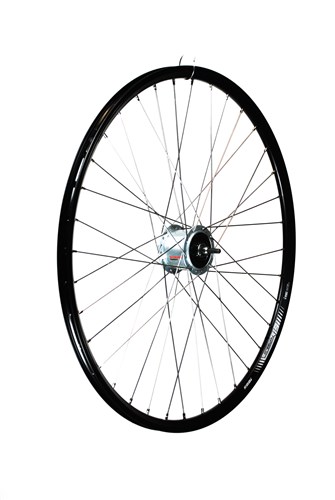 Voorwiel 28 inch 622 zwart naafdynamo rollerbrake rvs spaak